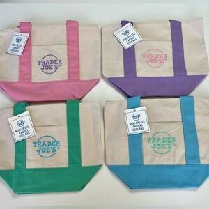 Trader Joe's Mini Pastel Canvas Tote